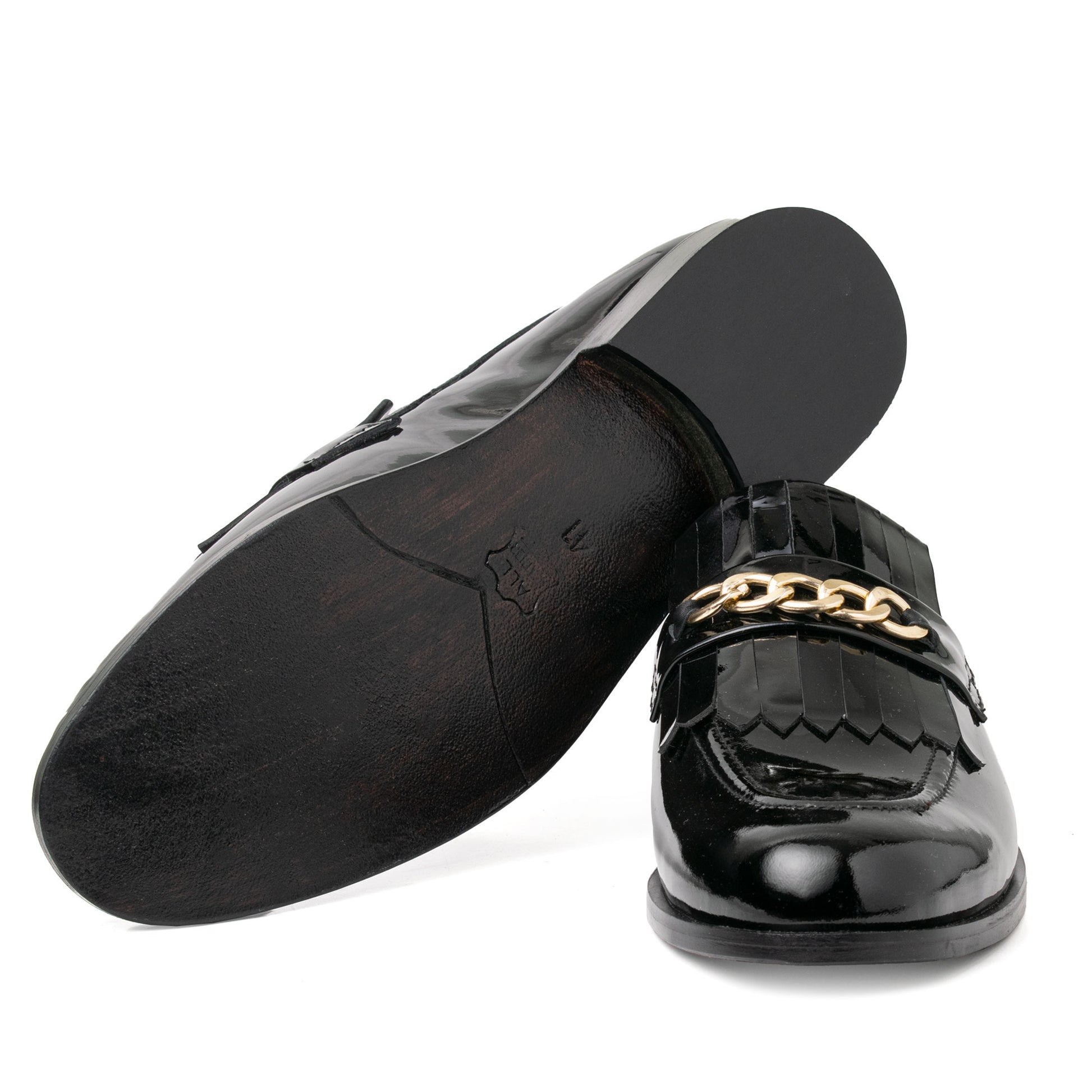 Patent Black - Chain Decor - girrach