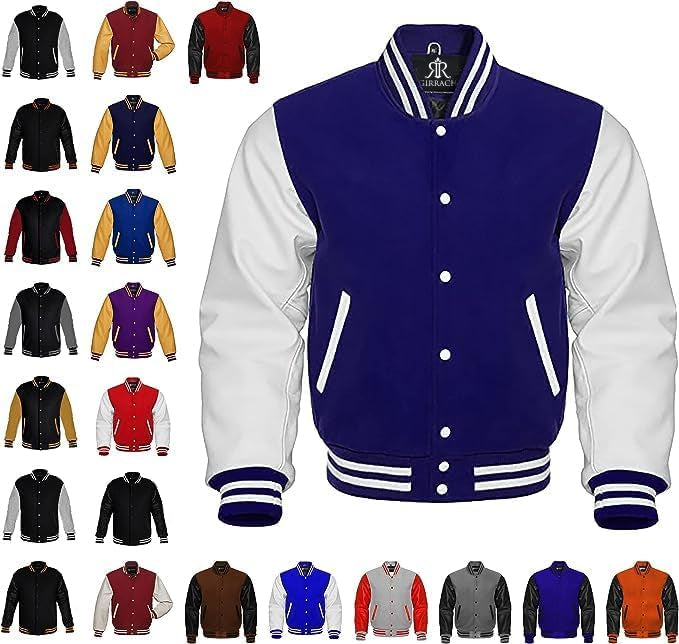 Custom Varsity Jacket with Embroidered Patches - Girrach Original Wool and Leather - girrach