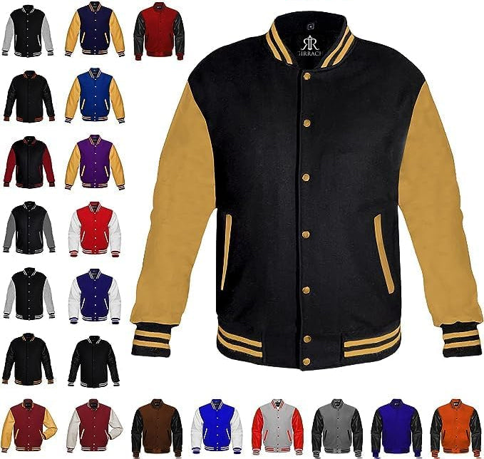 Custom Varsity Jacket with Embroidered Patches - Girrach Original Wool and Leather - girrach