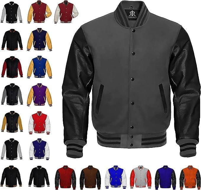 Custom Varsity Jacket with Embroidered Patches - Girrach Original Wool and Leather - girrach