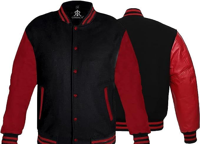 Custom Varsity Jacket with Embroidered Patches - Girrach Original Wool and Leather - girrach