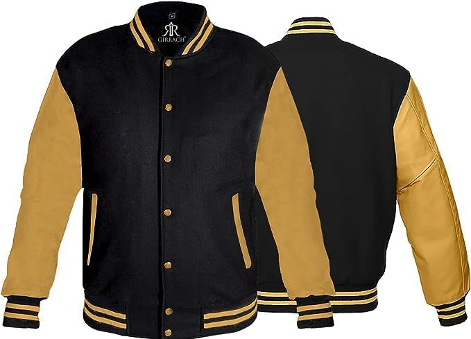 Custom Varsity Jacket with Embroidered Patches - Girrach Original Wool and Leather - girrach