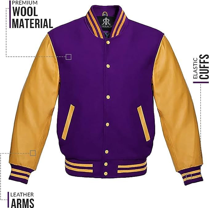 Custom Varsity Jacket with Embroidered Patches - Girrach Original Wool and Leather - girrach