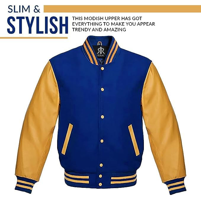 Custom Varsity Jacket with Embroidered Patches - Girrach Original Wool and Leather - girrach