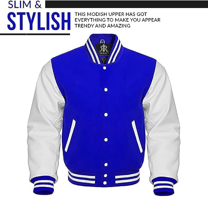 Custom Varsity Jacket with Embroidered Patches - Girrach Original Wool and Leather - girrach