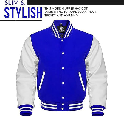 Custom Varsity Jacket with Embroidered Patches - Girrach Original Wool and Leather - girrach
