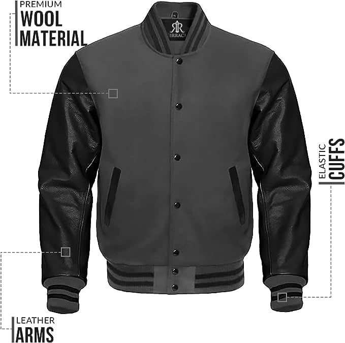 Custom Varsity Jacket with Embroidered Patches - Girrach Original Wool and Leather - girrach