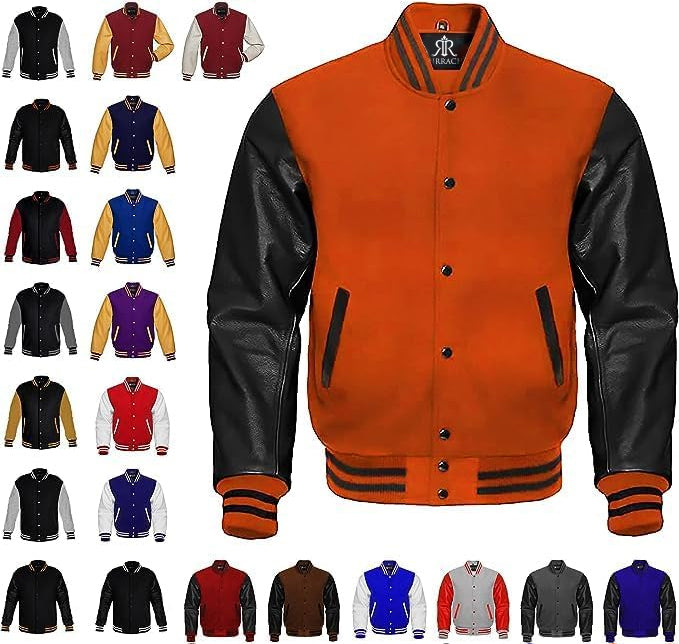 Custom Varsity Jacket with Embroidered Patches - Girrach Original Wool and Leather - girrach