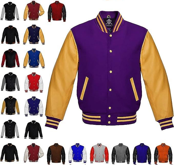 Custom Varsity Jacket with Embroidered Patches - Girrach Original Wool and Leather - girrach