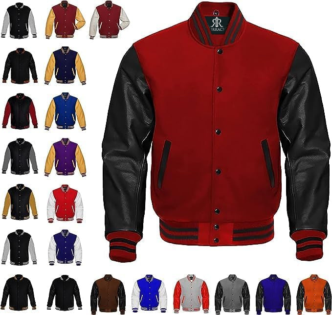 Custom Varsity Jacket with Embroidered Patches - Girrach Original Wool and Leather - girrach