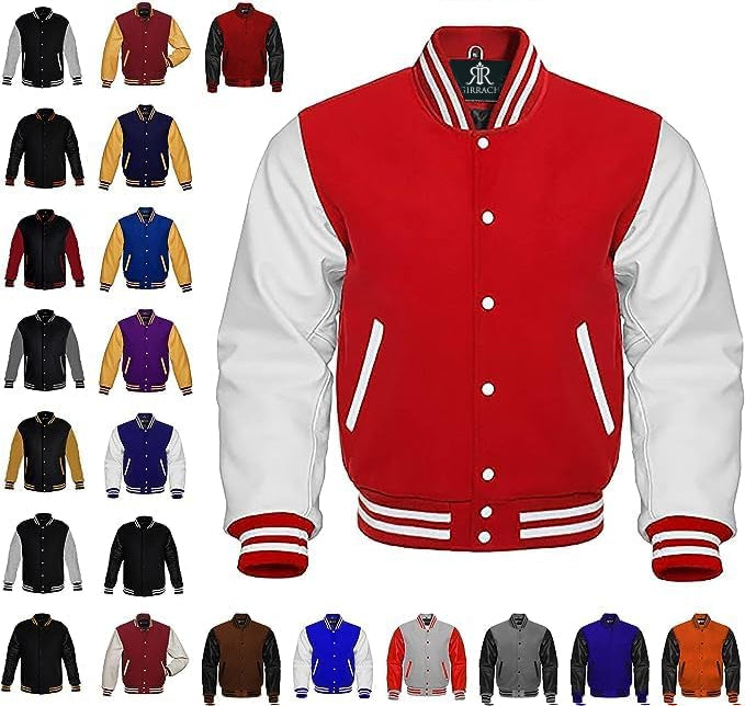 Custom Varsity Jacket with Embroidered Patches - Girrach Original Wool and Leather - girrach