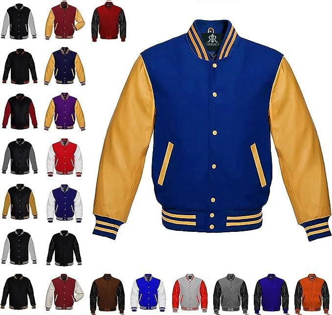 Custom Varsity Jacket with Embroidered Patches - Girrach Original Wool and Leather - girrach