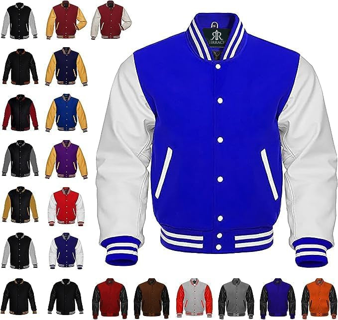 Custom Varsity Jacket with Embroidered Patches - Girrach Original Wool and Leather - girrach