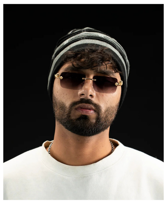 Freeform Beanie - Smoke Stripes