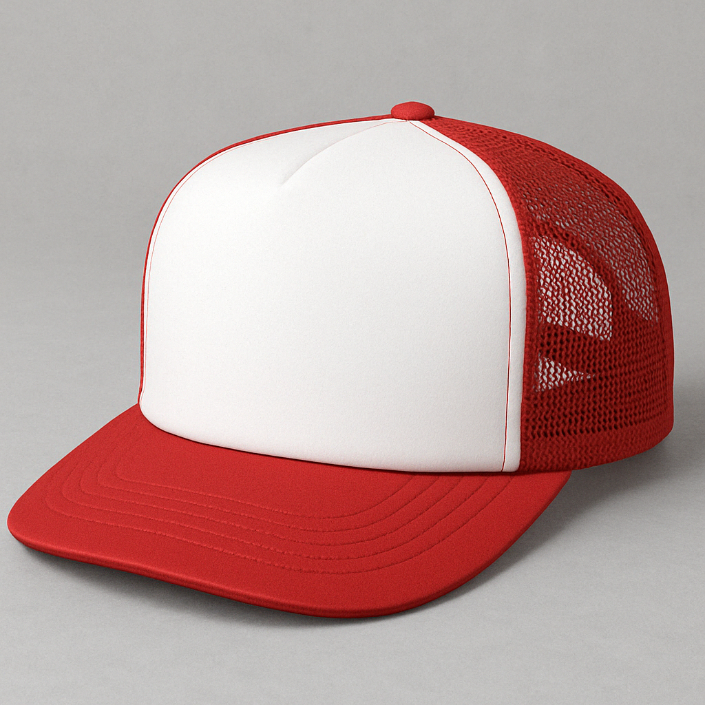 Custom 5 Panel Mid profile trucker hat - Foam Trucker - girrach