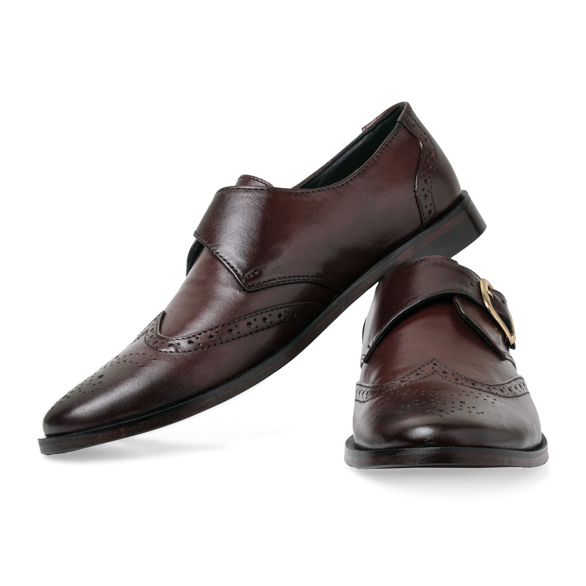 Maroon Single Monk Strap - girrach