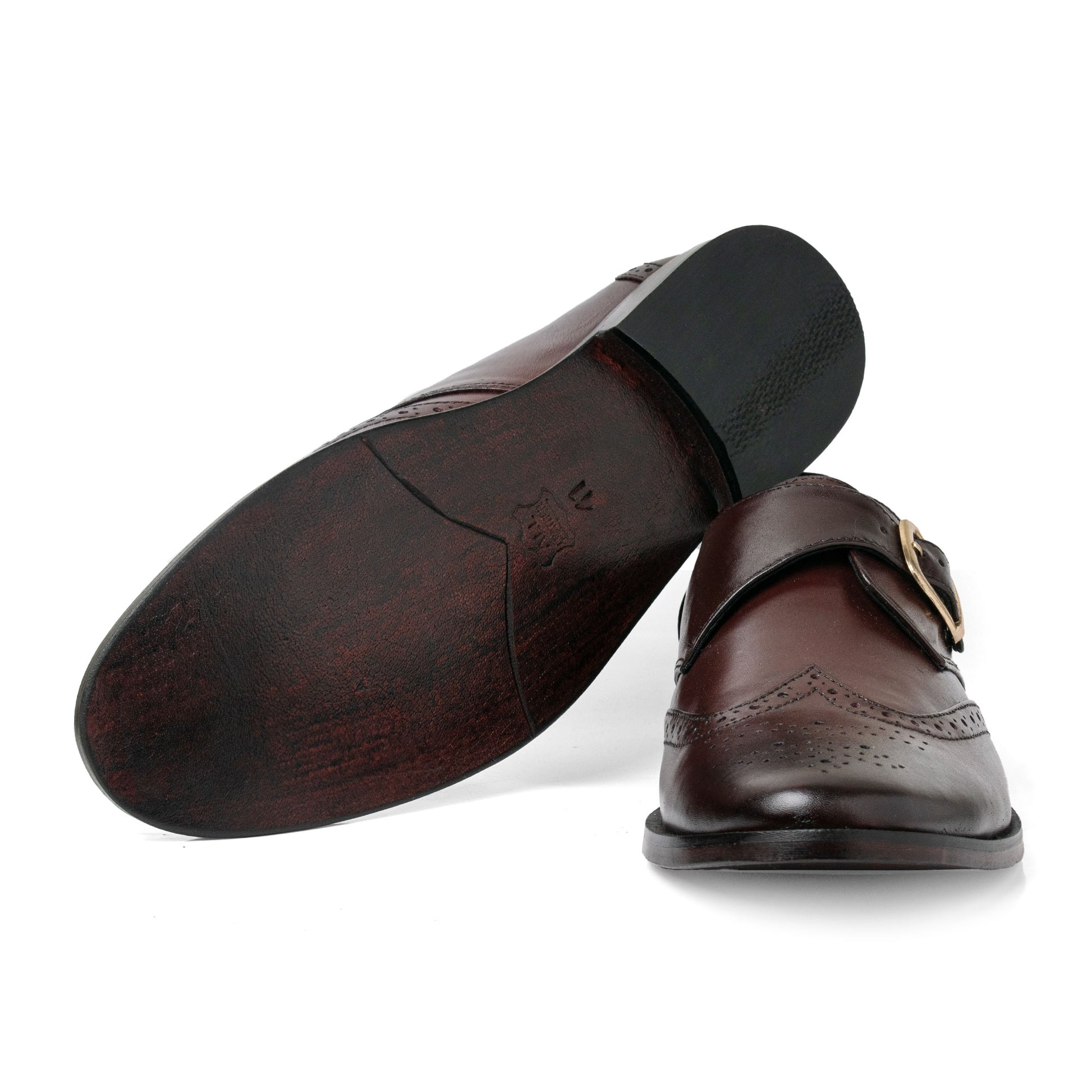 Maroon Single Monk Strap - girrach