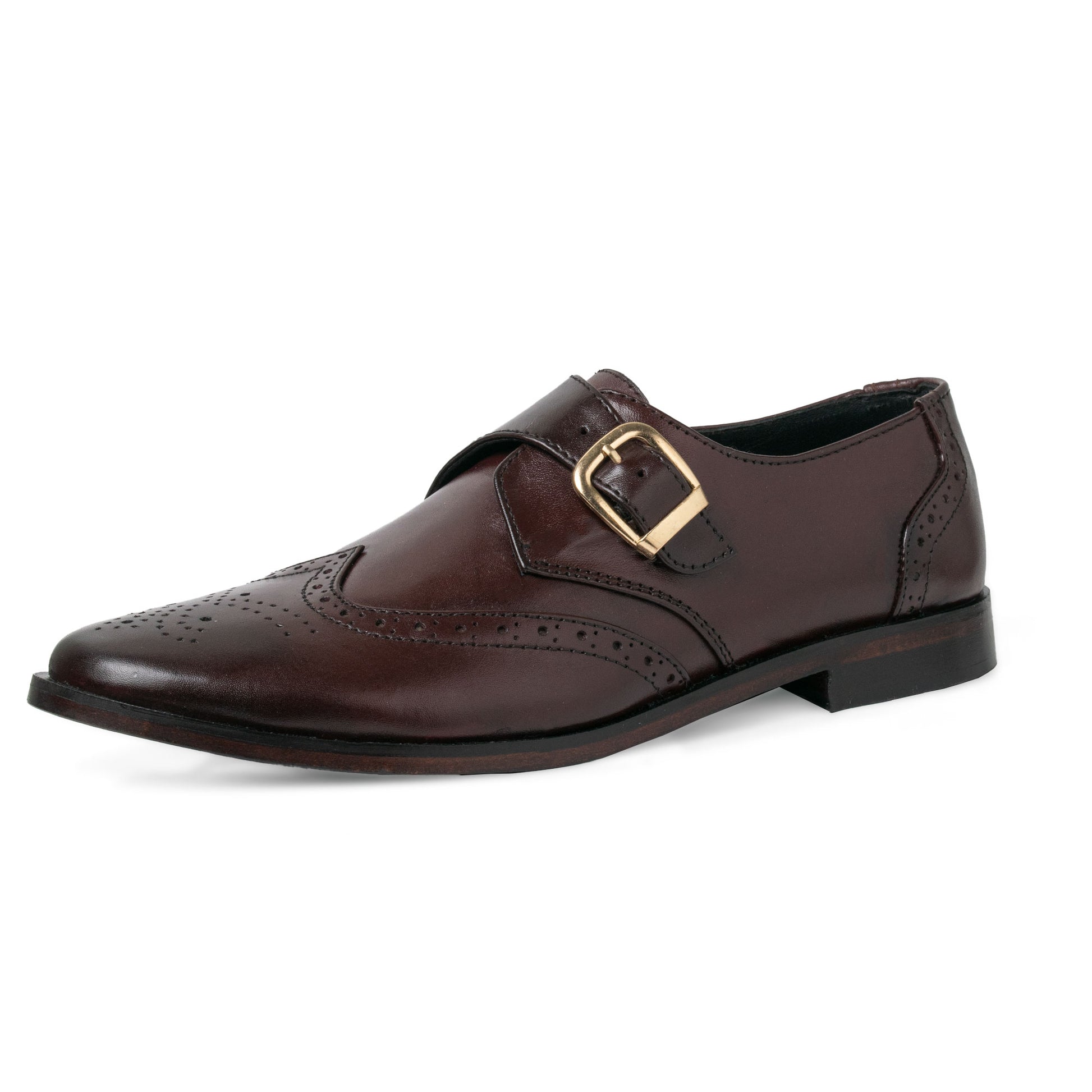 Maroon Single Monk Strap - girrach