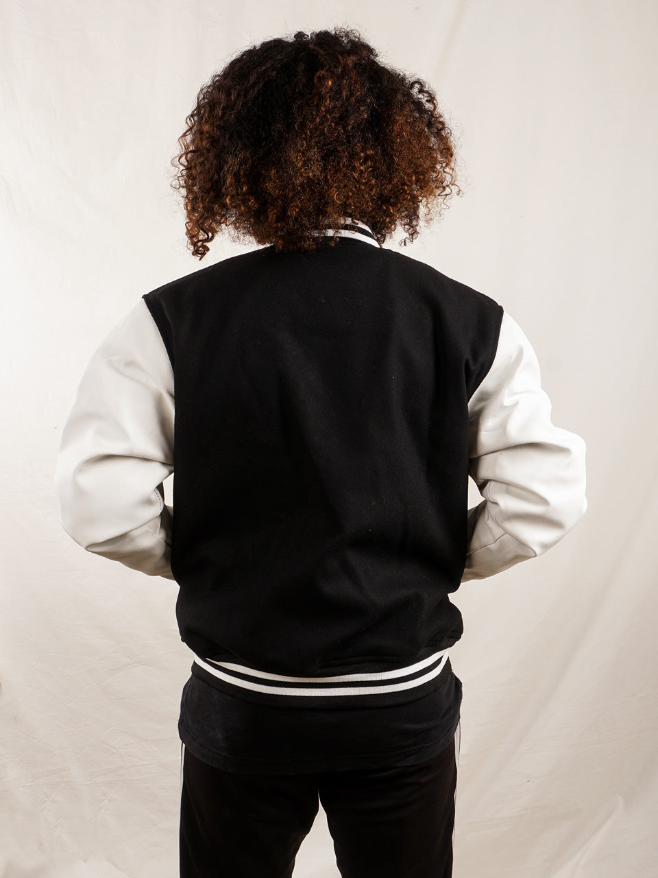 Custom Varsity Jacket with Embroidered patch - Black and White - girrach